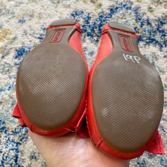 Coach Saundra Red leather flat - size 5 EUC - Picture 9 of 9